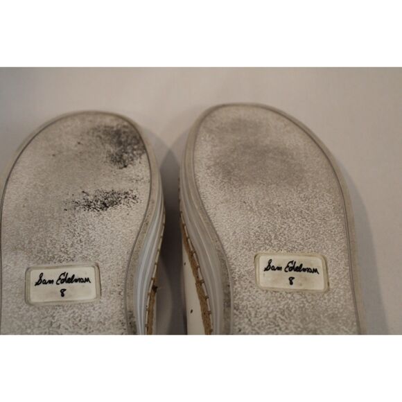 Sam Edleman kavi white white and tan accent size 8 flat sneakers - Picture 10 of 10